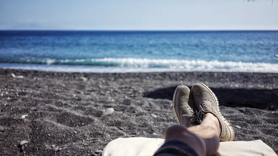 Image showing relaxing person on the beach