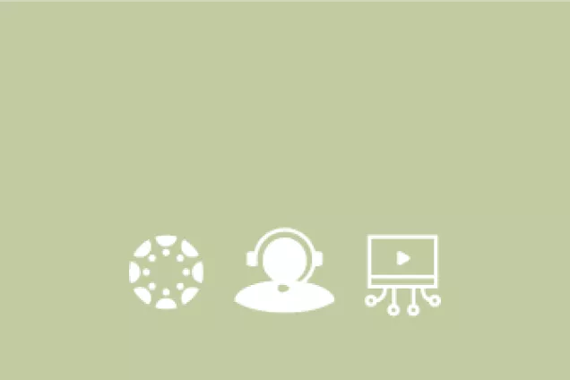 Picture showing three white icons on a green background